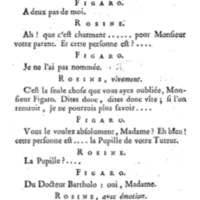Barbier de Séville, ou la Précaution inutile (Le), comédie en quatre actes, par M. de Beaumarchais, représentée sur le théâtre de la Comédie Française le 23 février 1775 (avec une Lettre modérée sur la chute et la critique du Barbier de Séville)