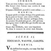 Comte de Warwik [sic] (Le), tragédie par M. de La Harpe, représentée pour la première fois par les Comédiens françois ordinaires du Roi, le 7 novembre 1763