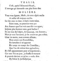 Molière à la nouvelle salle, ou les Audiences de Thalie, comédie en un acte et en vers libres