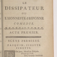 Dissipateur, ou l'Honneste Friponne (Le), comédie