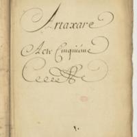 Artaxare, tragédie en cing actes et en vers