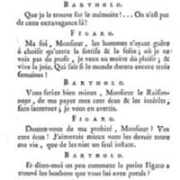 Barbier de Séville, ou la Précaution inutile (Le), comédie en quatre actes, par M. de Beaumarchais, représentée sur le théâtre de la Comédie Française le 23 février 1775 (avec une Lettre modérée sur la chute et la critique du Barbier de Séville)