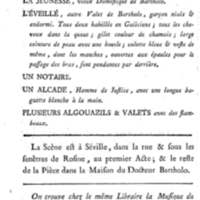 Barbier de Séville, ou la Précaution inutile (Le), comédie en quatre actes, par M. de Beaumarchais, représentée sur le théâtre de la Comédie Française le 23 février 1775 (avec une Lettre modérée sur la chute et la critique du Barbier de Séville)