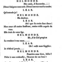 Roi Lear (Le), tragédie en cinq actes, par M. Ducis, représentée à Versailles le 16 janvier 1783 ; et à Paris, le 26 du même mois, par les Comédiens français