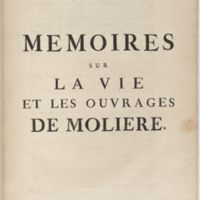 Mémoires sur la vie et les œuvres de Molière (Les)