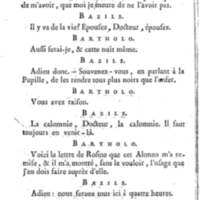 Barbier de Séville, ou la Précaution inutile (Le), comédie en quatre actes, par M. de Beaumarchais, représentée sur le théâtre de la Comédie Française le 23 février 1775 (avec une Lettre modérée sur la chute et la critique du Barbier de Séville)