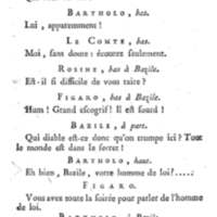 Barbier de Séville, ou la Précaution inutile (Le), comédie en quatre actes, par M. de Beaumarchais, représentée sur le théâtre de la Comédie Française le 23 février 1775 (avec une Lettre modérée sur la chute et la critique du Barbier de Séville)