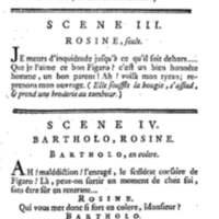 Barbier de Séville, ou la Précaution inutile (Le ), comédie en quatre actes, par M. de Beaumarchais, représentée sur le théâtre de la Comédie Française le 23 février 1775 (avec une Lettre modérée sur la chute et la critique du Barbier de Séville)