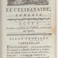 Célibataire (Le), comédie en cinq actes et en vers, représentée pour la première fois par les Comédiens françois, le 20 septembre 1775