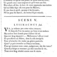 Lysimachus, tragédie par M. de Caux de Montlebert, représentée pour la première fois le 13 décembre 1737