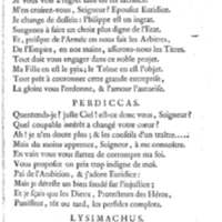 Lysimachus, tragédie par M. de Caux de Montlebert, représentée pour la première fois le 13 décembre 1737