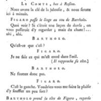 Barbier de Séville, ou la Précaution inutile (Le), comédie en quatre actes, par M. de Beaumarchais, représentée sur le théâtre de la Comédie Française le 23 février 1775 (avec une Lettre modérée sur la chute et la critique du Barbier de Séville)