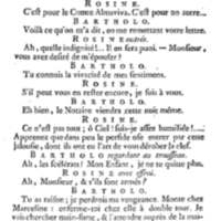 Barbier de Séville, ou la Précaution inutile (Le ), comédie en quatre actes, par M. de Beaumarchais, représentée sur le théâtre de la Comédie Française le 23 février 1775 (avec une Lettre modérée sur la chute et la critique du Barbier de Séville)