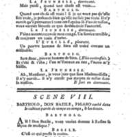 Barbier de Séville, ou la Précaution inutile (Le), comédie en quatre actes, par M. de Beaumarchais, représentée sur le théâtre de la Comédie Française le 23 février 1775 (avec une Lettre modérée sur la chute et la critique du Barbier de Séville)