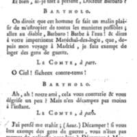 Barbier de Séville, ou la Précaution inutile (Le), comédie en quatre actes, par M. de Beaumarchais, représentée sur le théâtre de la Comédie Française le 23 février 1775 (avec une Lettre modérée sur la chute et la critique du Barbier de Séville)