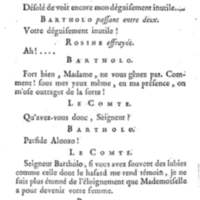 Barbier de Séville, ou la Précaution inutile (Le), comédie en quatre actes, par M. de Beaumarchais, représentée sur le théâtre de la Comédie Française le 23 février 1775 (avec une Lettre modérée sur la chute et la critique du Barbier de Séville)