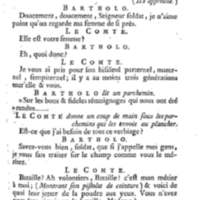 Barbier de Séville, ou la Précaution inutile (Le ), comédie en quatre actes, par M. de Beaumarchais, représentée sur le théâtre de la Comédie Française le 23 février 1775 (avec une Lettre modérée sur la chute et la critique du Barbier de Séville)