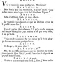 Barbier de Séville, ou la Précaution inutile (Le ), comédie en quatre actes, par M. de Beaumarchais, représentée sur le théâtre de la Comédie Française le 23 février 1775 (avec une Lettre modérée sur la chute et la critique du Barbier de Séville)