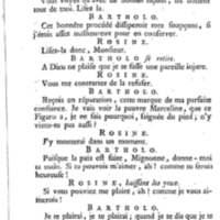 Barbier de Séville, ou la Précaution inutile (Le ), comédie en quatre actes, par M. de Beaumarchais, représentée sur le théâtre de la Comédie Française le 23 février 1775 (avec une Lettre modérée sur la chute et la critique du Barbier de Séville)