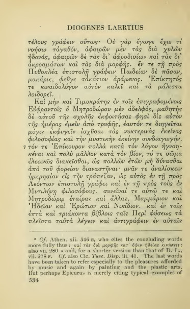 Vie d'Epicure = DL X, 1-34 - éd. Hicks, 04 Vie d'Epicure = DL X, 1-34 - éd. Hicks, 04