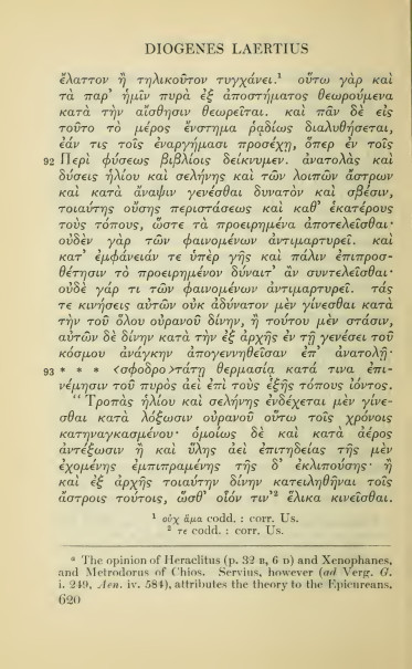 Lettre à Pythoclès d'Epicure = DL X, 84-116 - éd. Hicks, 05
