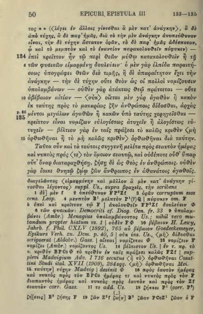 Lettre à Ménécée d'Epicure = DL X, 122-135 - éd. Mühll, 07