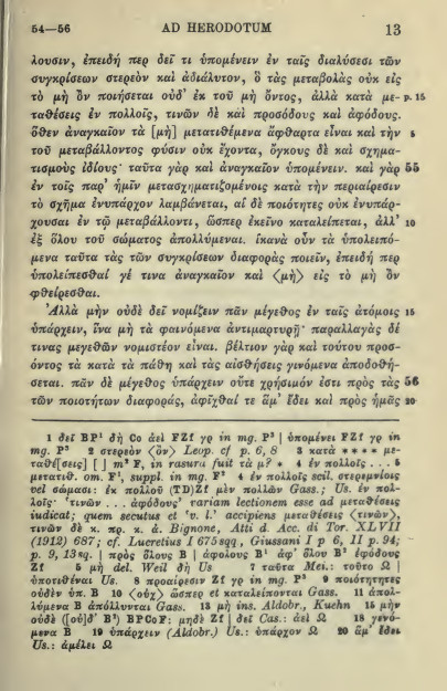 Lettre à Hérodote d'Epicure = DL X, 35-83 - éd. Mühll, 12