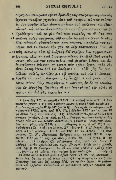 Lettre à Hérodote d'Epicure = DL X, 35-83 - éd. Mühll, 21