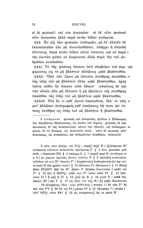 Maximes Capitales = DL X, 139-154 - éd. Usener, 78