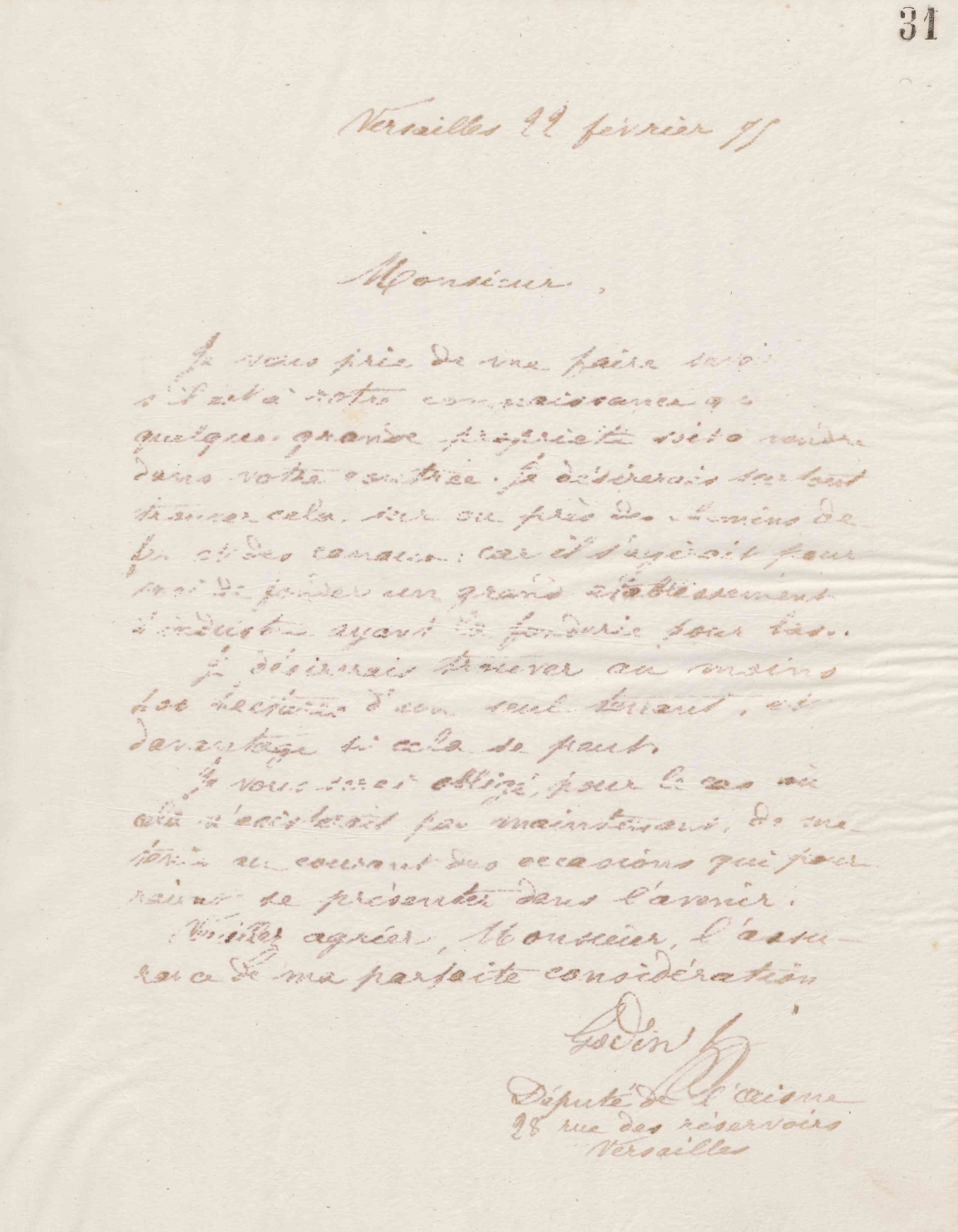 Jean-Baptiste André Godin à monsieur Rolland, 22 février 1875 Jean-Baptiste André Godin à monsieur Rolland, 22 février 1875