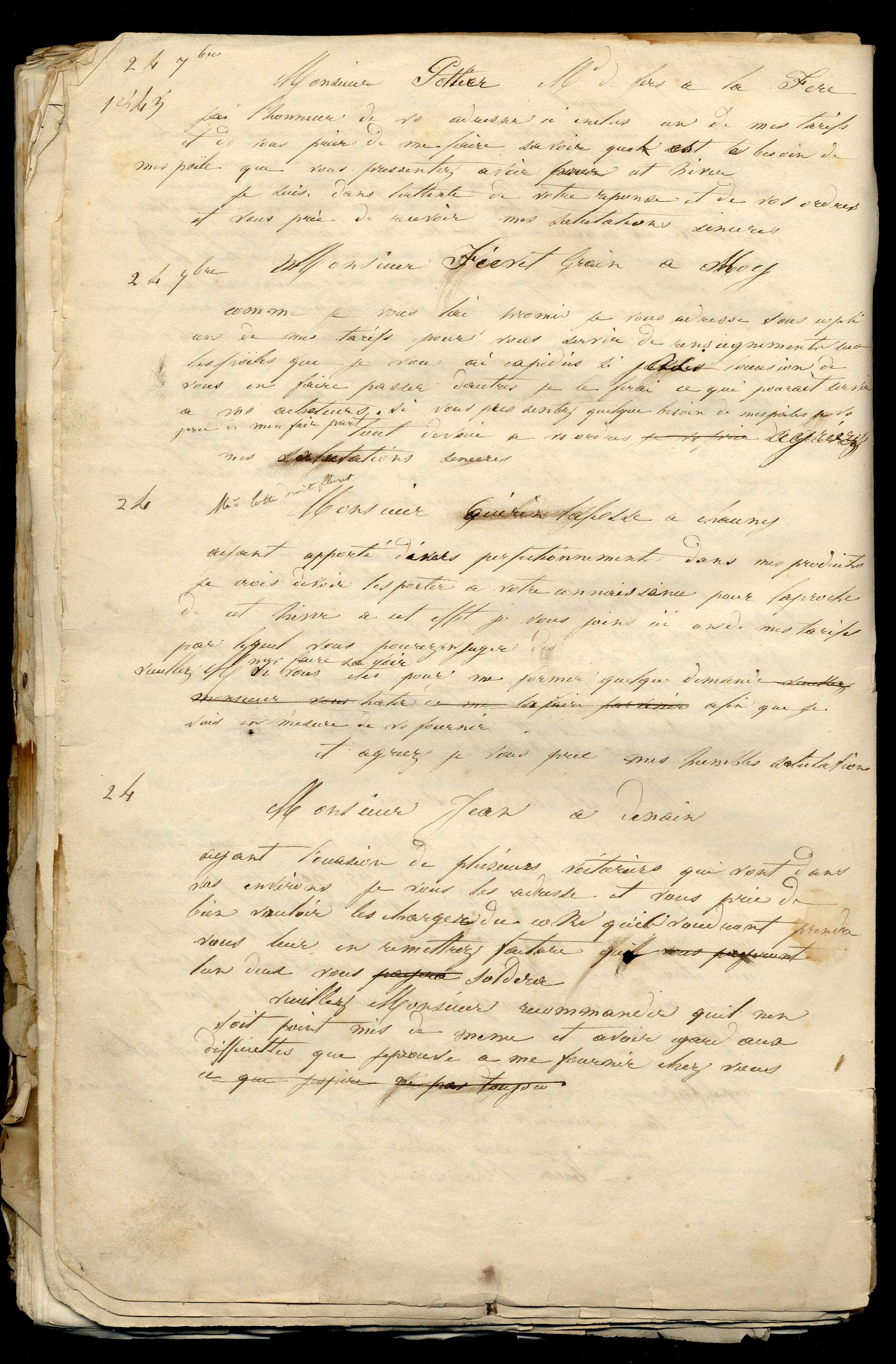 Jean-Baptiste André Godin à monsieur Pottier-André, 24 septembre 1843 Jean-Baptiste André Godin à monsieur Pottier-André, 24 septembre 1843