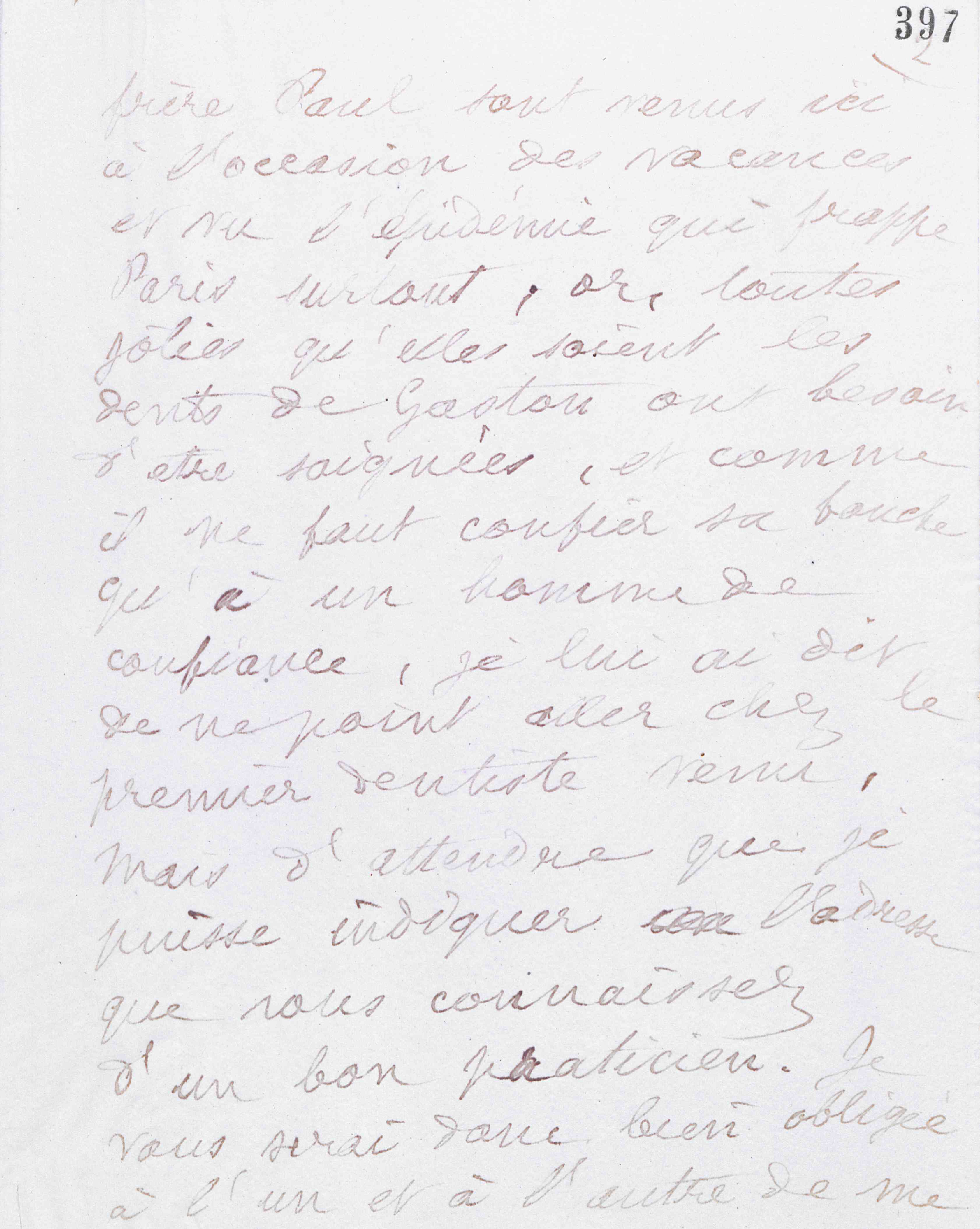 Marie Moret à Amédée et Flore Moret, 9 janvier 1890 Marie Moret à Amédée et Flore Moret, 9 janvier 1890
