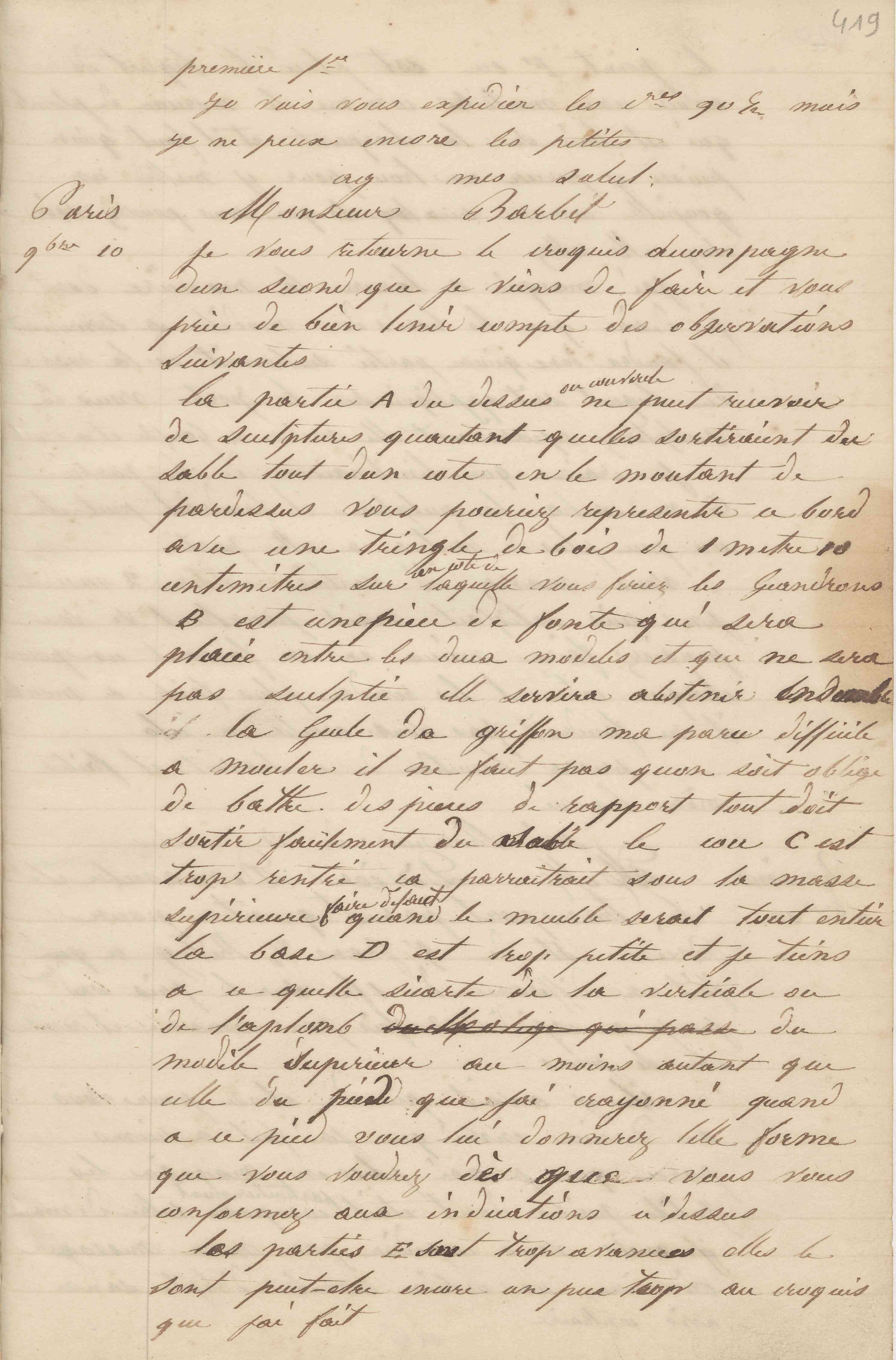 Jean-Baptiste André Godin à monsieur Joneaux-Canivet, 8 [novembre 1849]