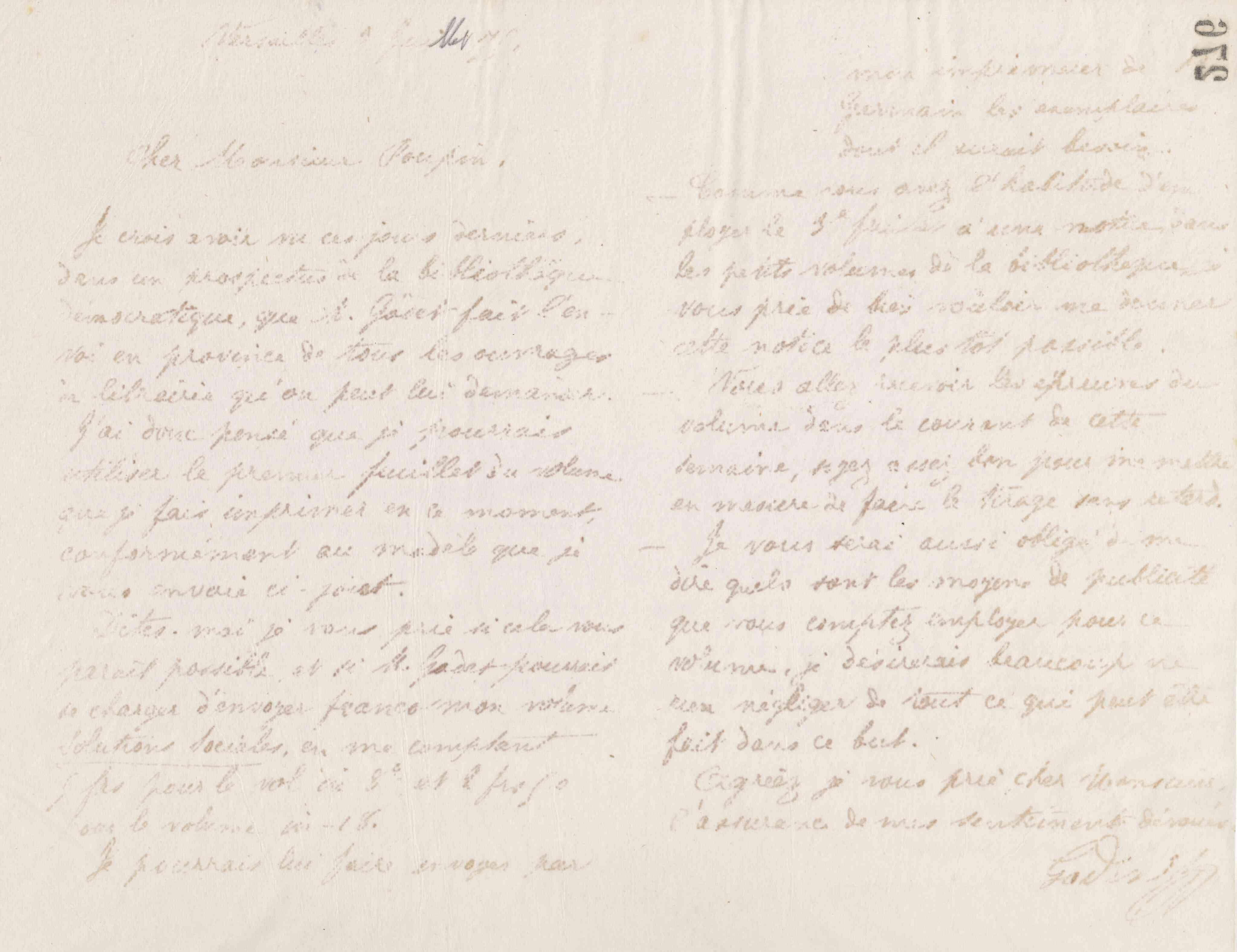 Jean-Baptiste André Godin à Victor Poupin, 3 juillet 1875 Jean-Baptiste André Godin à Victor Poupin, 3 juillet 1875