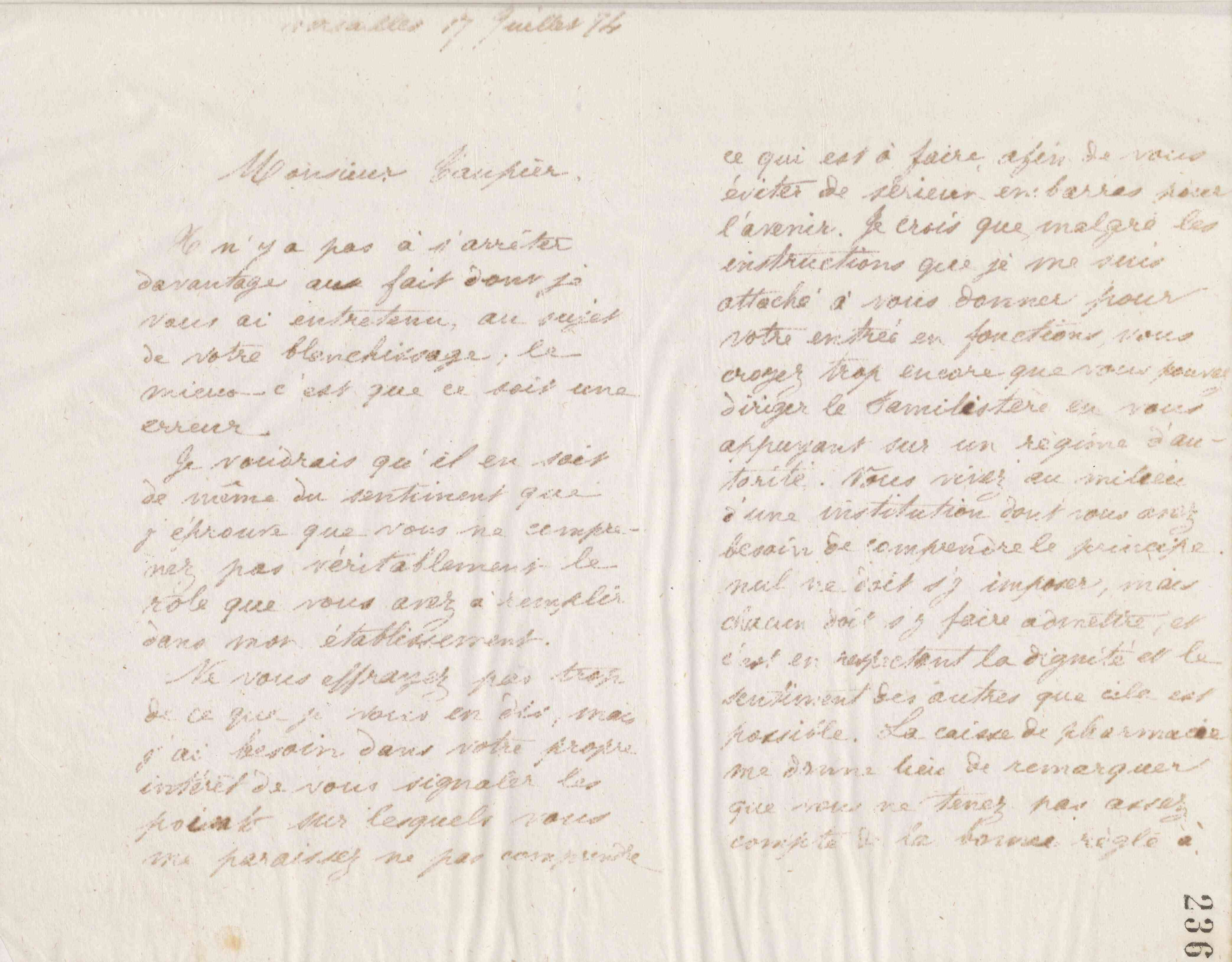 Jean-Baptiste André Godin à monsieur Taupier, 17 juillet 1874 Jean-Baptiste André Godin à monsieur Taupier, 17 juillet 1874