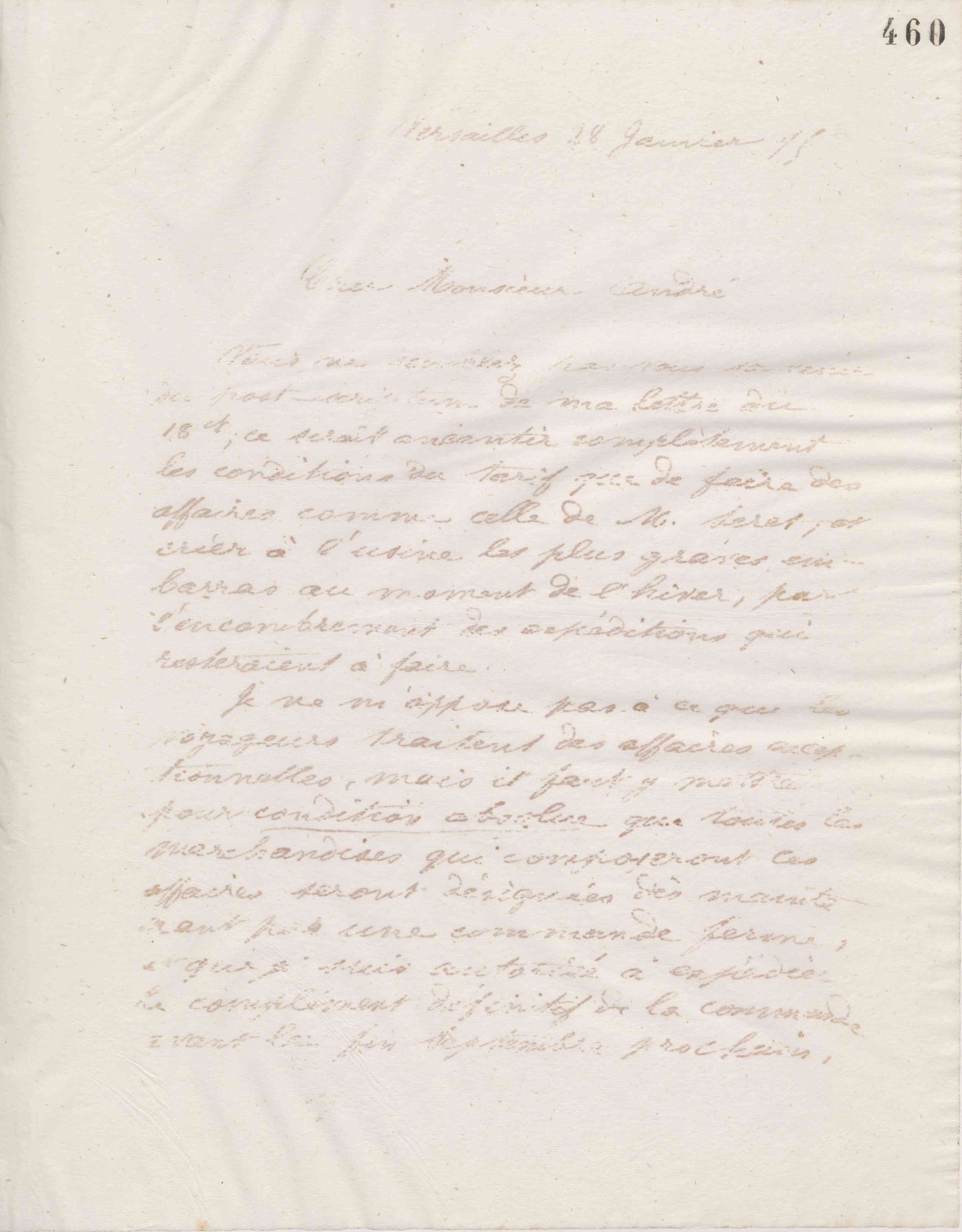 Jean-Baptiste André Godin à Eugène André, 28 janvier 1875