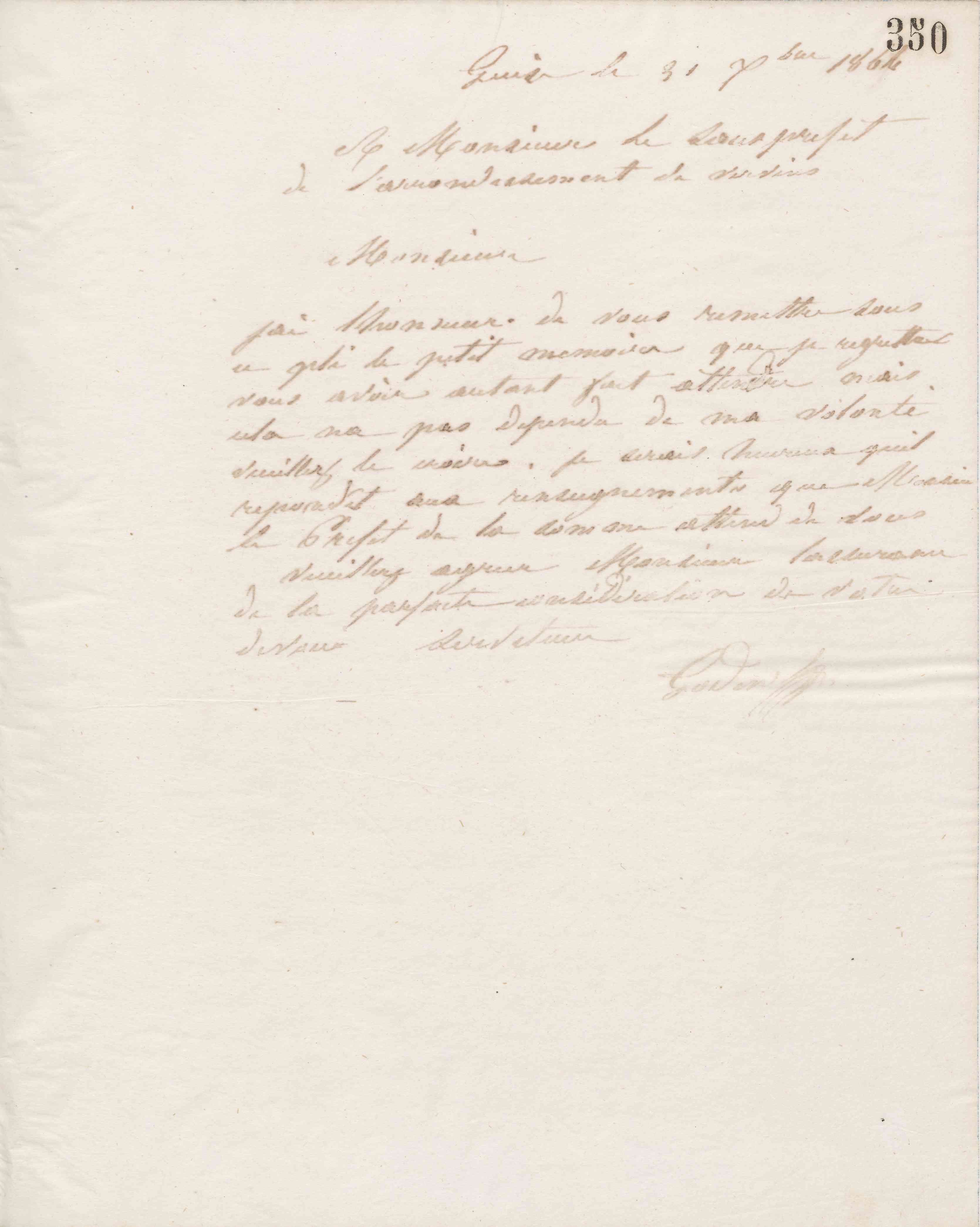 Jean-Baptiste André Godin à Henri Faton de Favernay, 31 décembre 1864