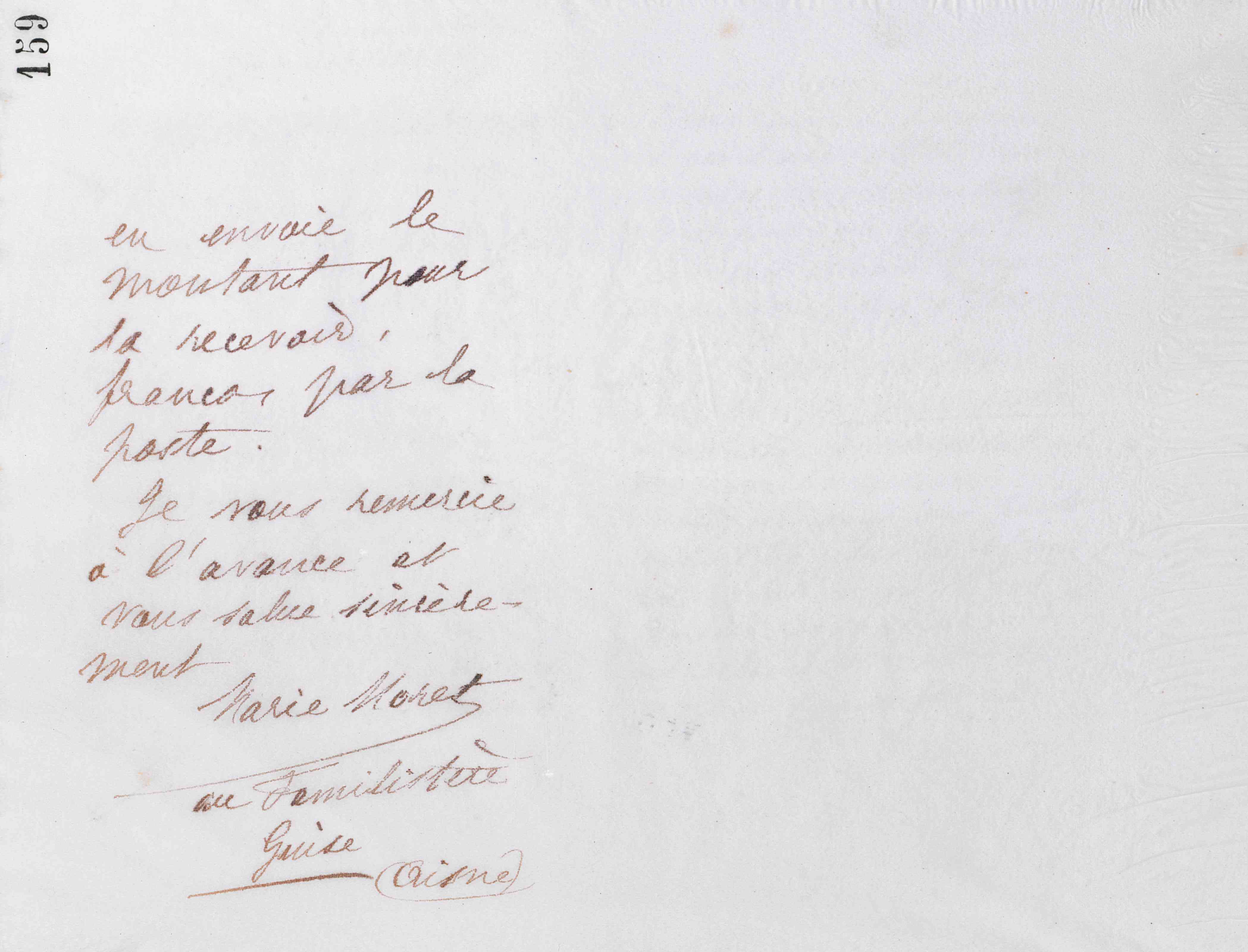 Marie Moret à La reine des abeilles, 18 janvier 1886