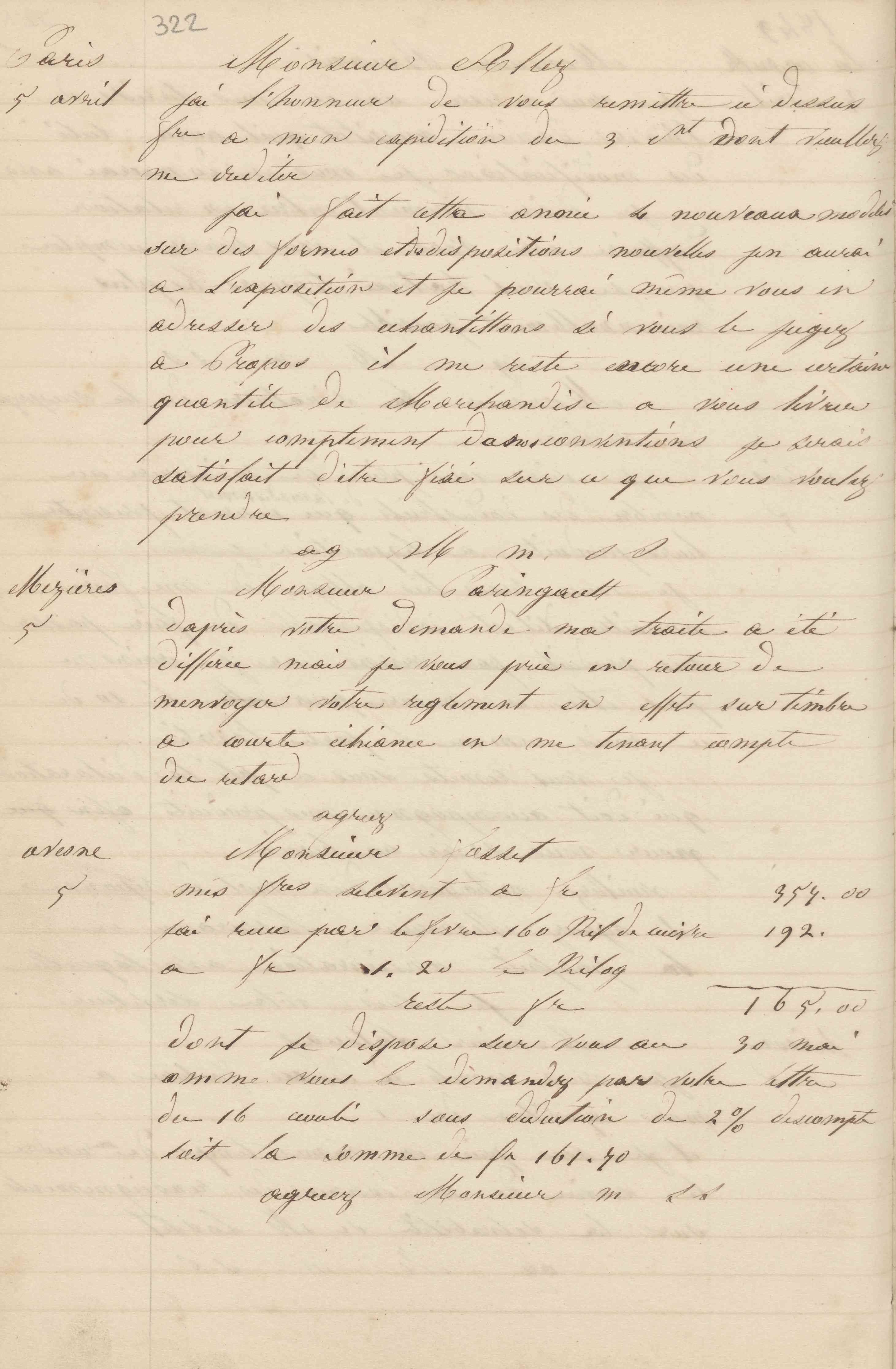 Jean-Baptiste André Godin à monsieur Fosset, 5 avril 1849 Jean-Baptiste André Godin à monsieur Fosset, 5 avril 1849