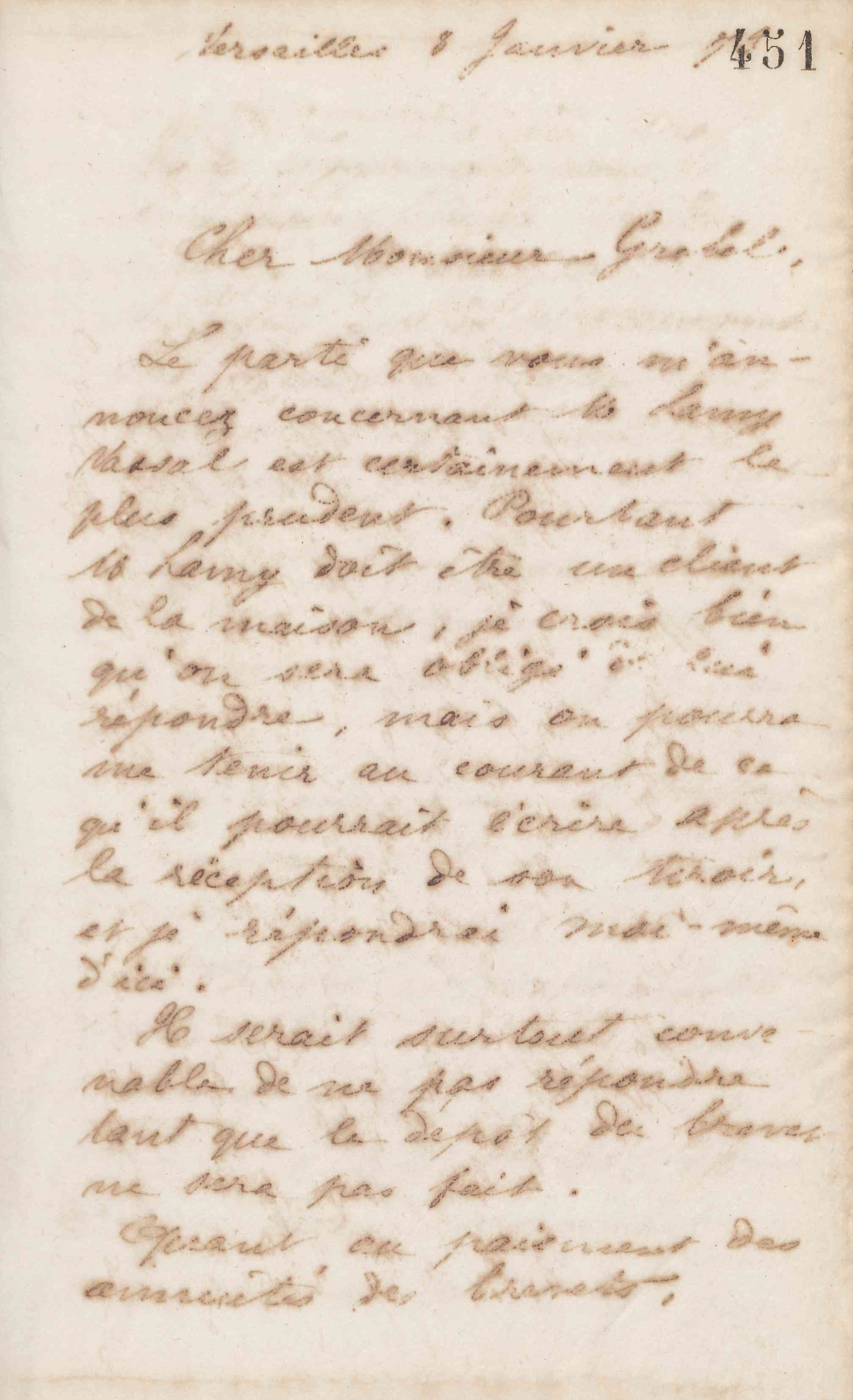 Jean-Baptiste André Godin à Alphonse Grebel, 8 janvier 1873