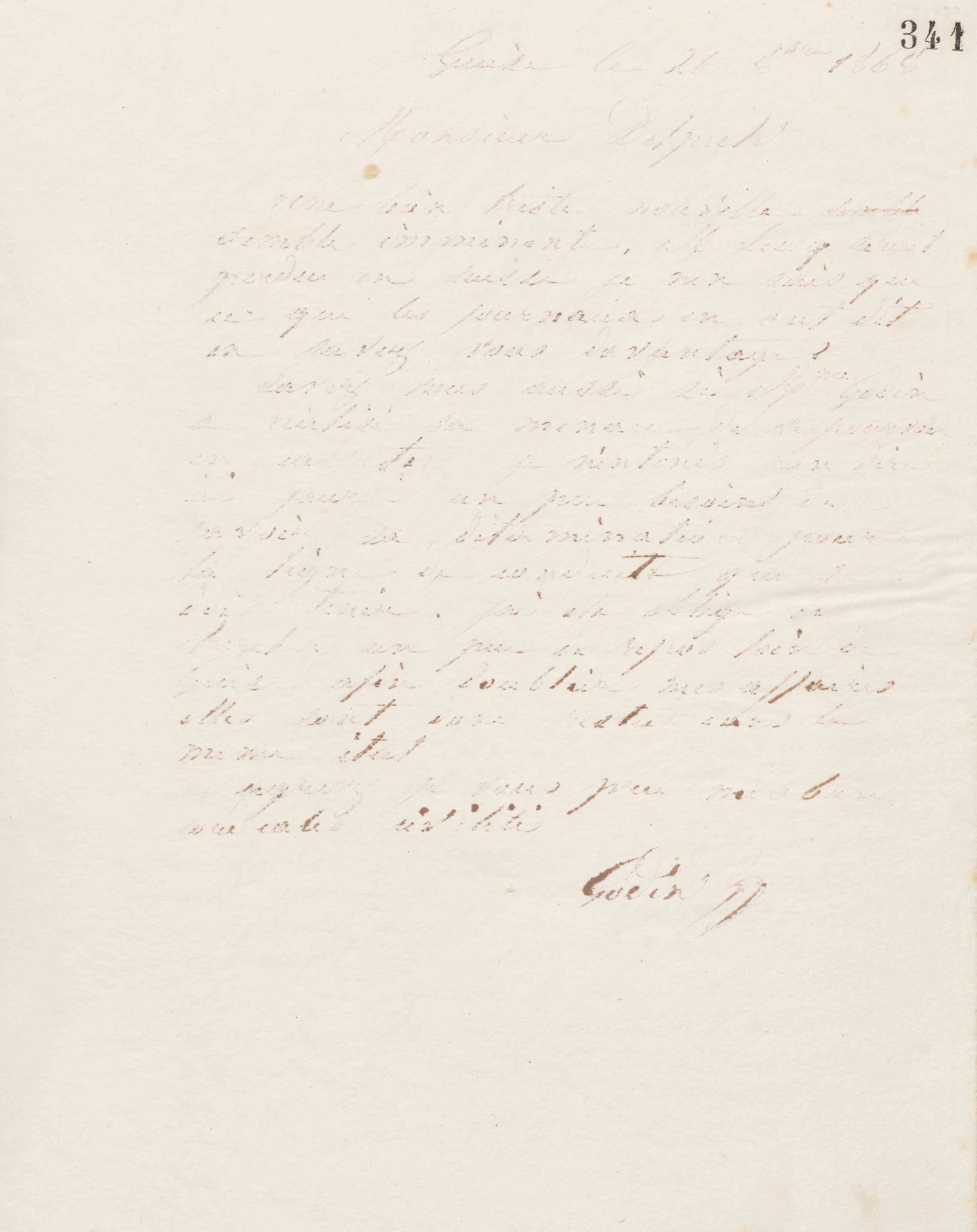 Jean-Baptiste André Godin à Alphonse Delpech, 26 octobre 1868