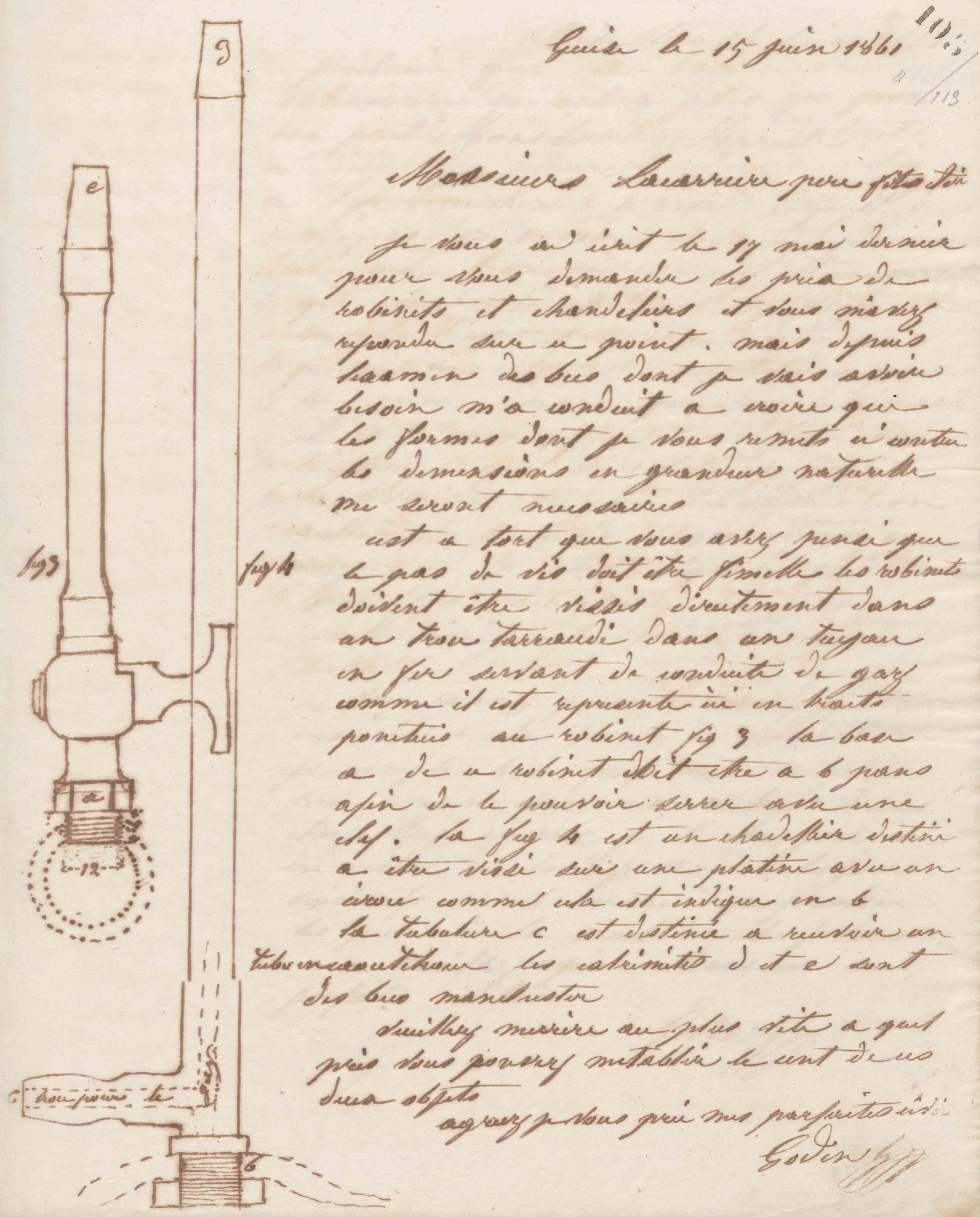 Jean-Baptiste André Godin à A. Lacarrière père, fils et Cie, 15 juin 1861 Jean-Baptiste André Godin à A. Lacarrière père, fils et Cie, 15 juin 1861