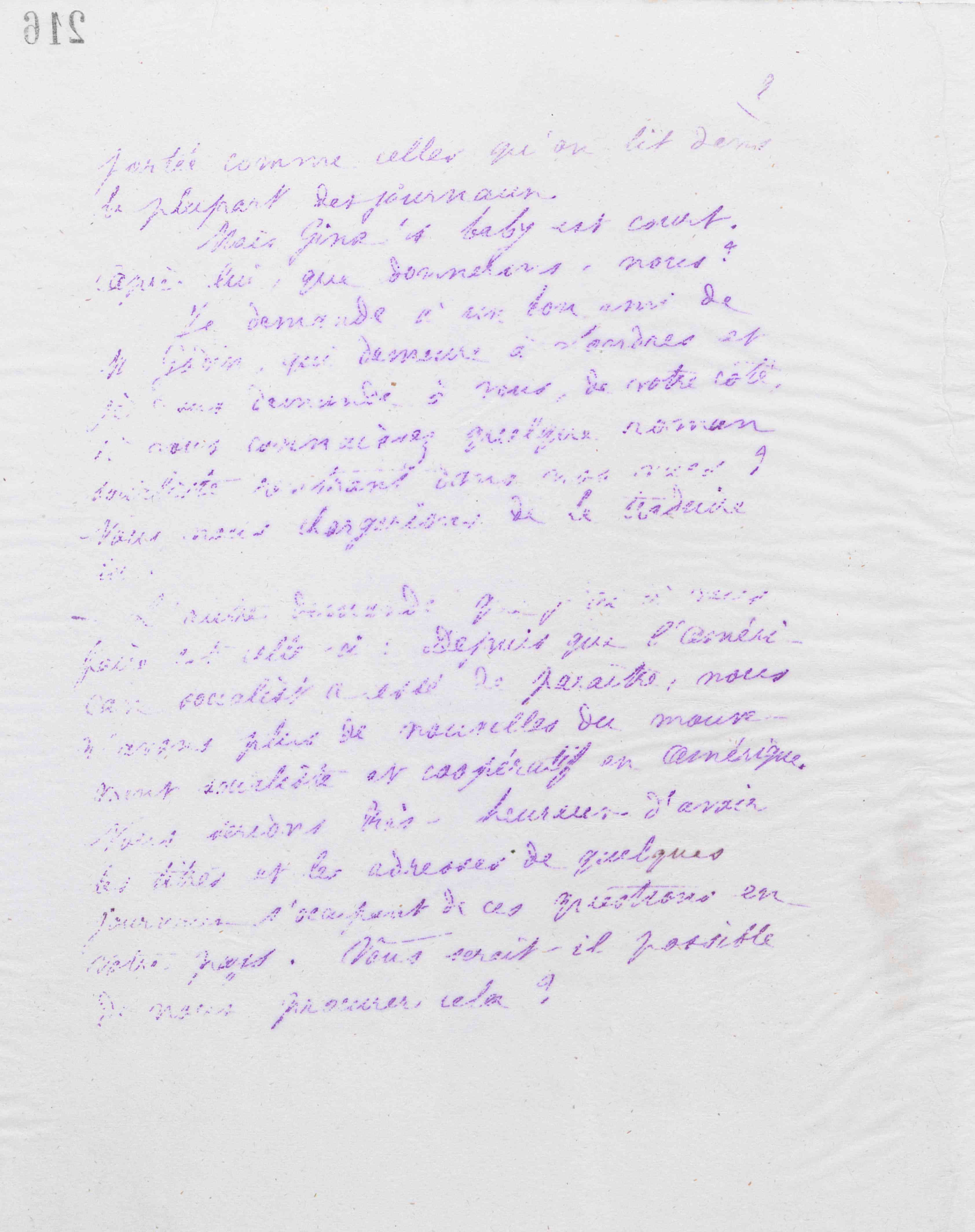 Marie Moret à Marie Howland, 29 avril 1880