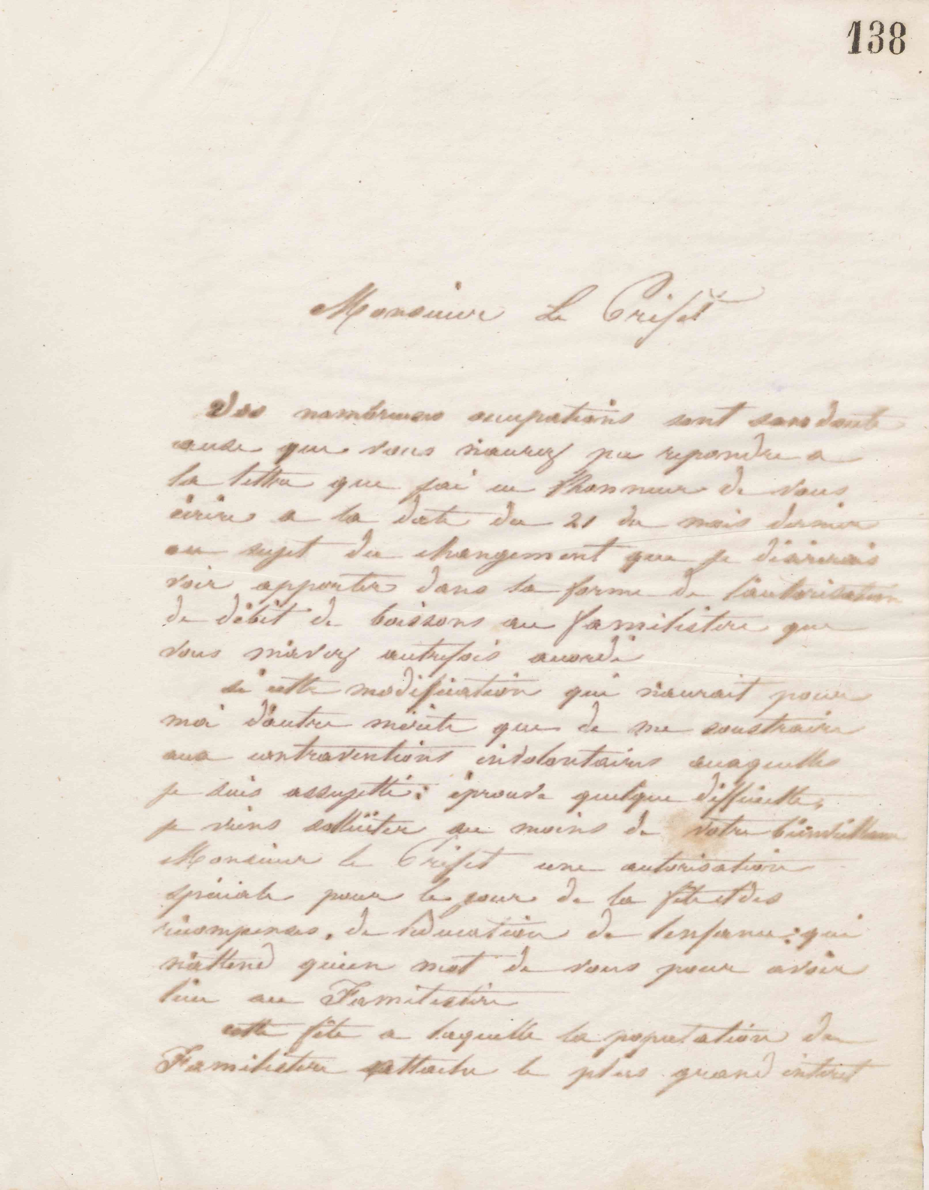 Jean-Baptiste André Godin au préfet de l'Aisne, 1er septembre 1865
