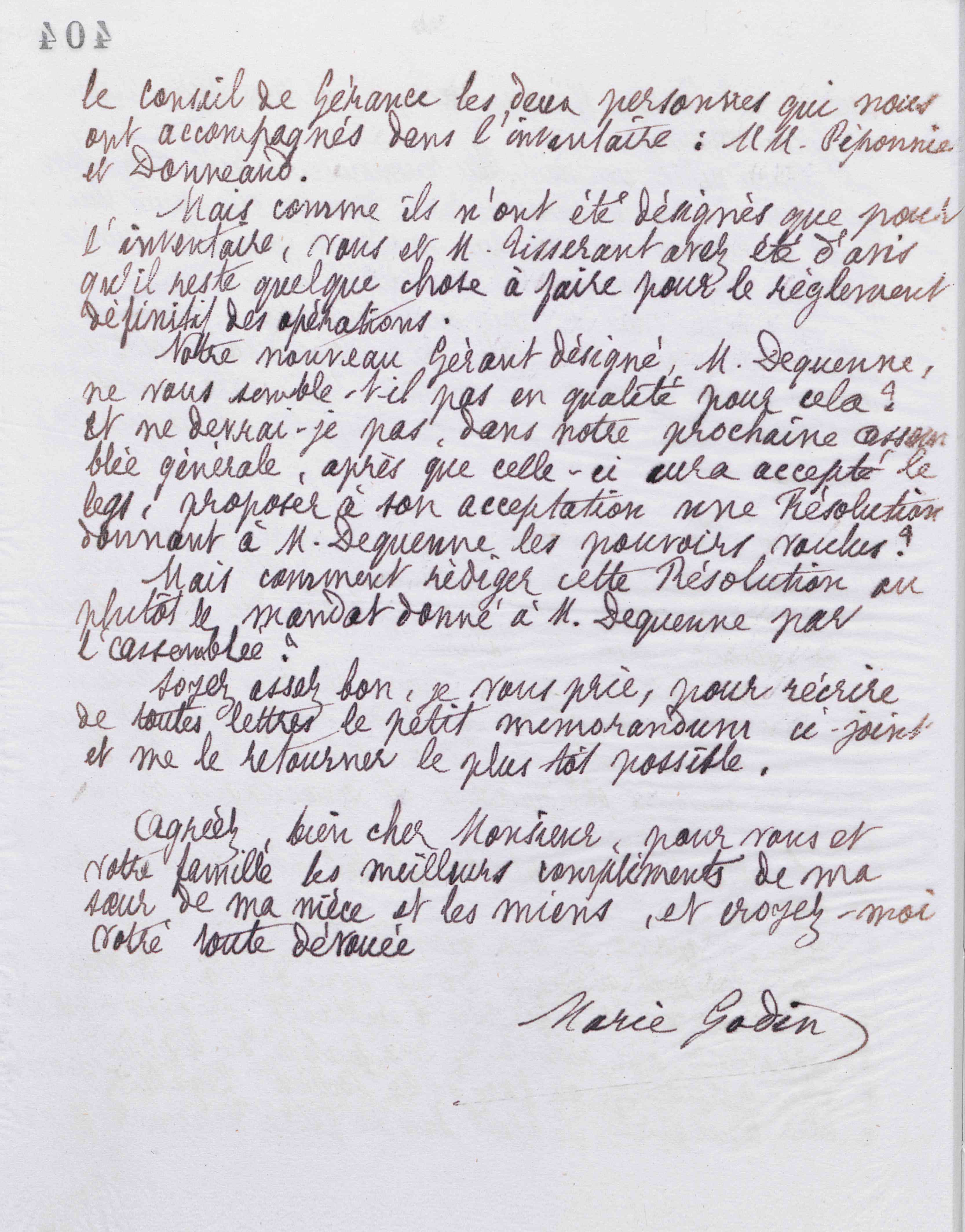 Marie Moret à Gaston Ganault, 15 février 1888