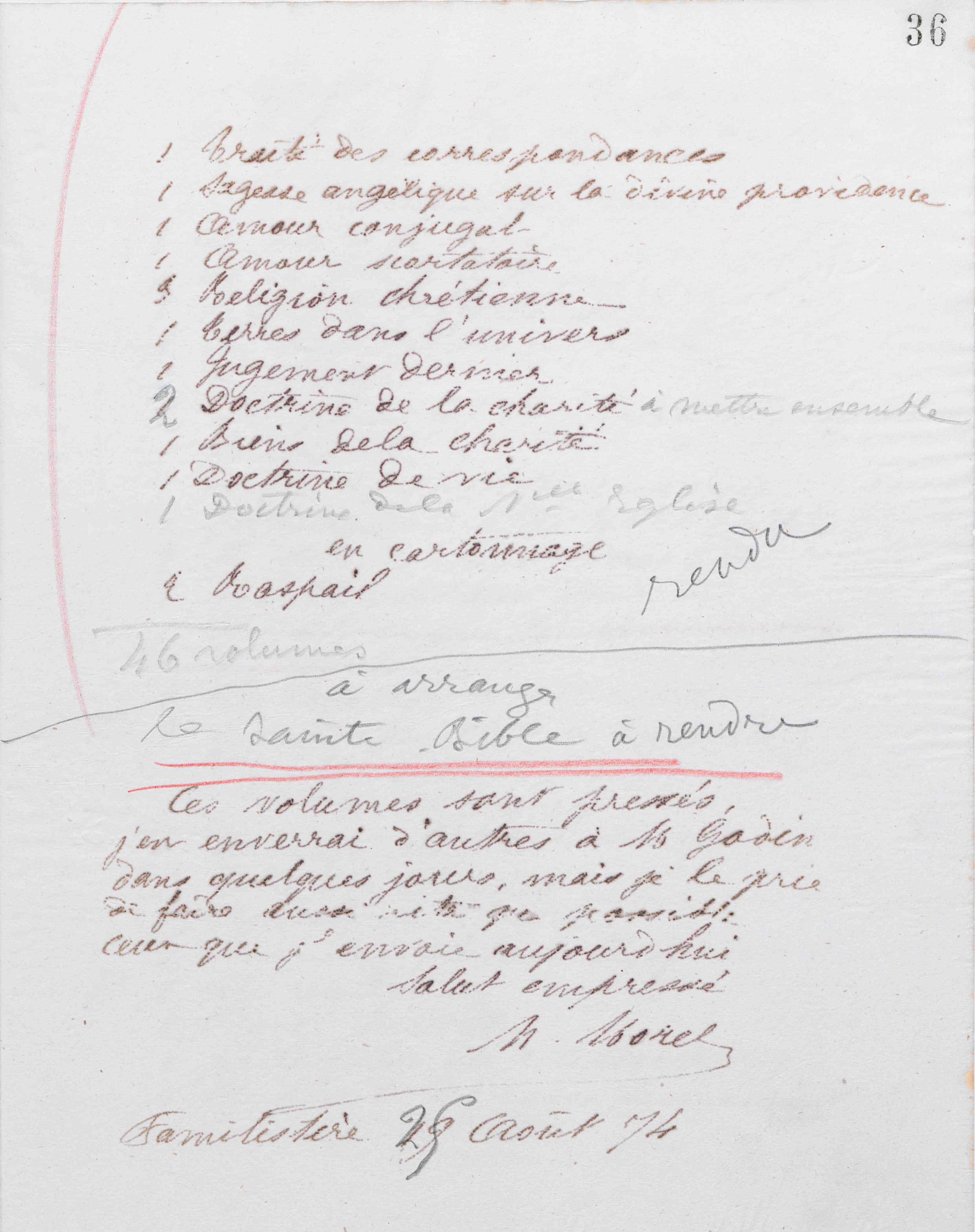 Marie Moret à Jean-Baptiste Godin-Duval, 25 août 1874