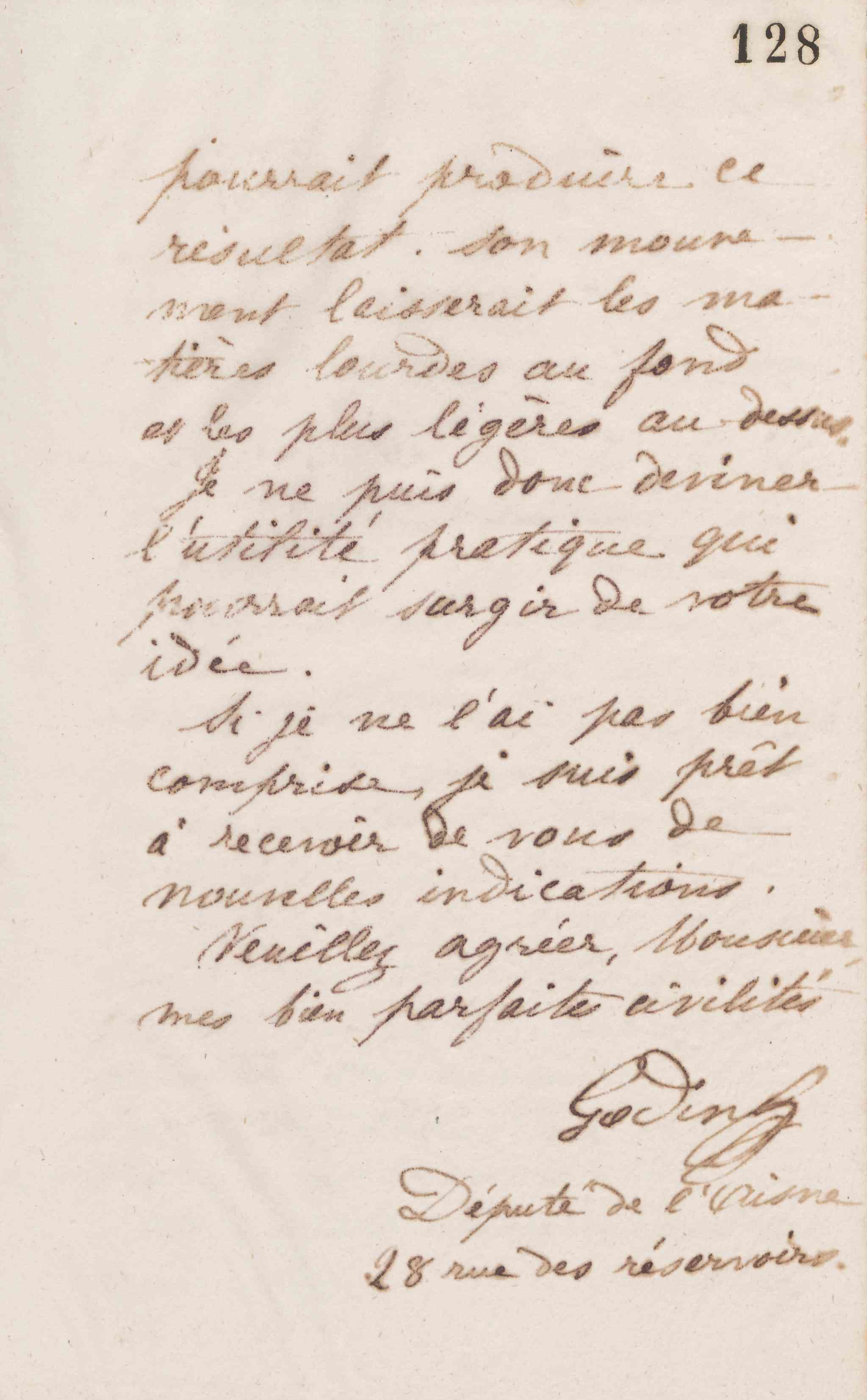 Jean-Baptiste André Godin à Guillaume Ernest Cresson, 10 mars 1873