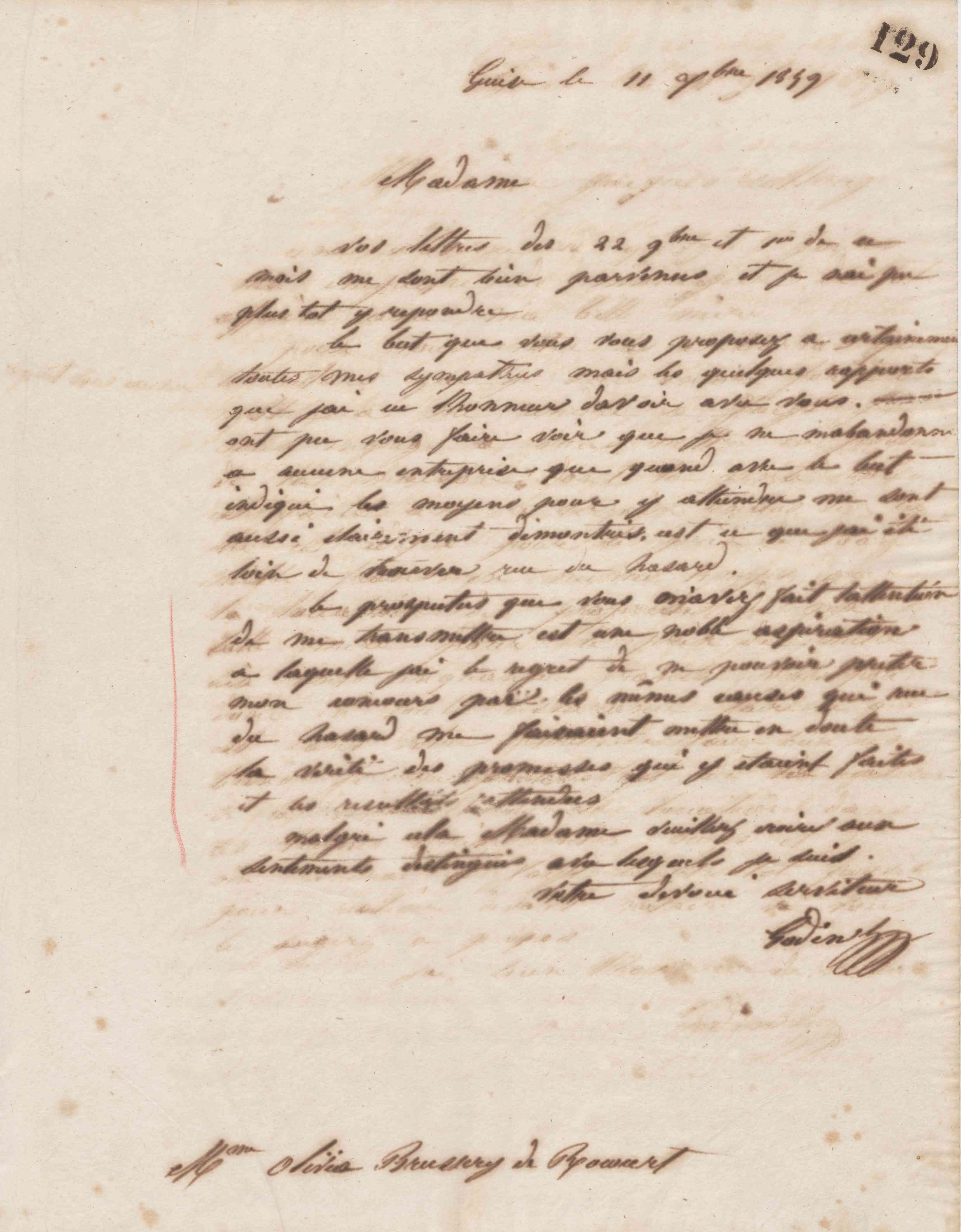 Jean-Baptiste André Godin à Olivia Bussery de Rocourt, 11 décembre 1859