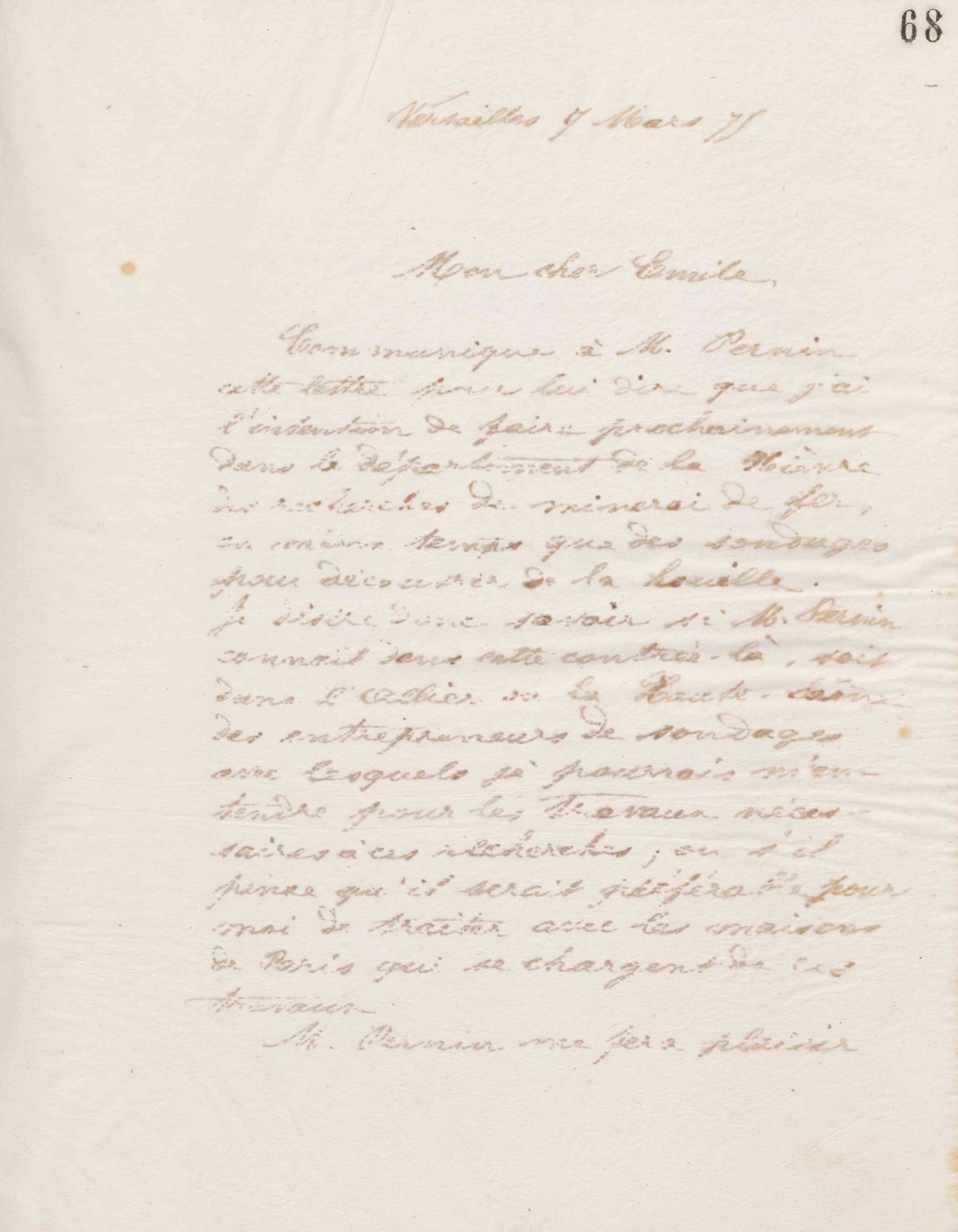 Jean-Baptiste André Godin à Émile Godin, 7 mars 1875 Jean-Baptiste André Godin à Émile Godin, 7 mars 1875