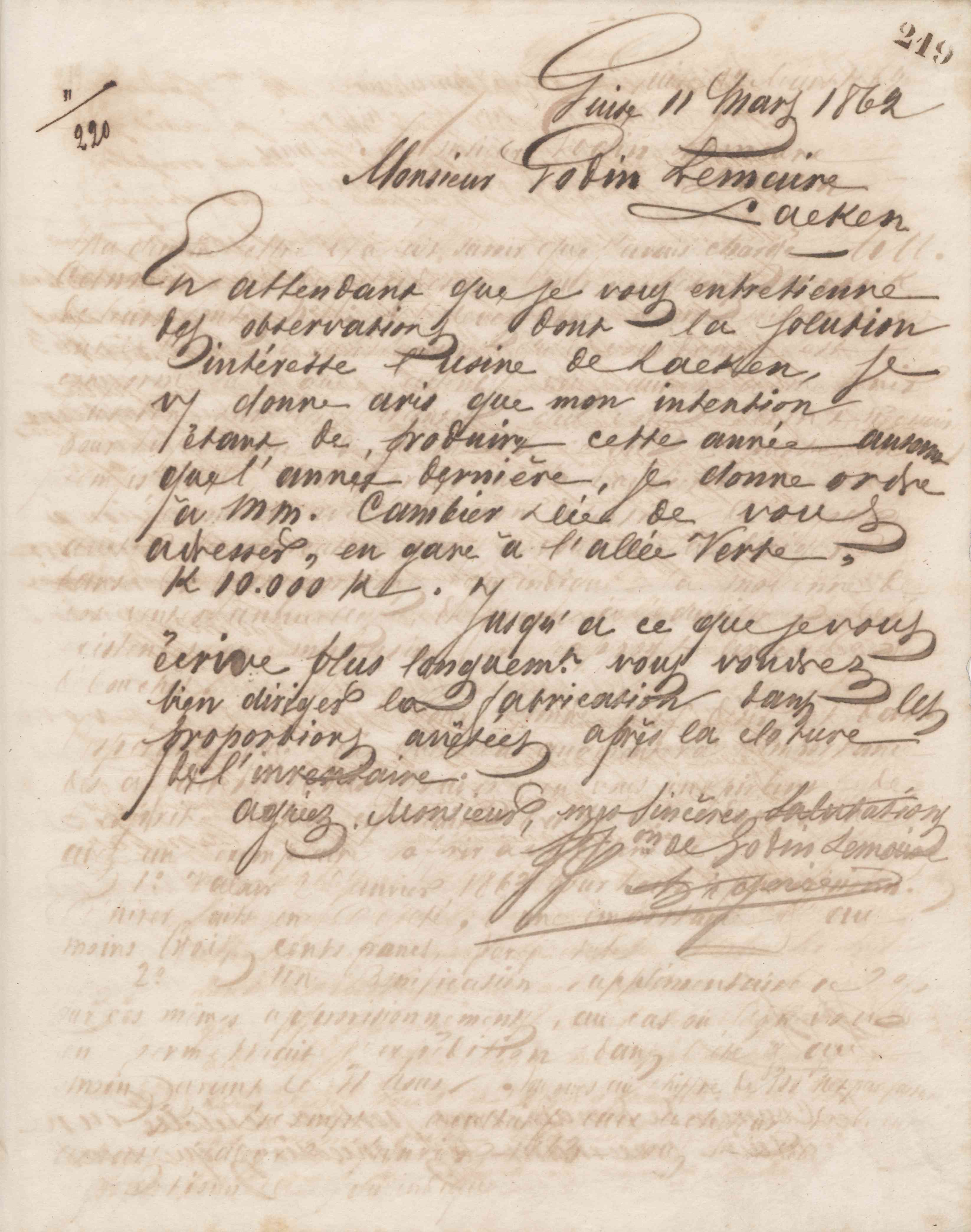 Jean-Baptiste André Godin aux Fonderies et manufactures Godin-Lemaire, 11 mars 1862 Jean-Baptiste André Godin aux Fonderies et manufactures Godin-Lemaire, 11 mars 1862
